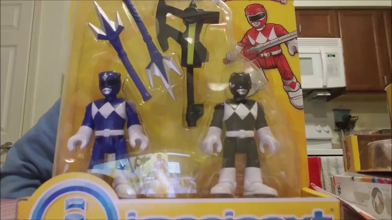 Imaginext Mighty Morphin Power Rangers Blue & Black Ranger Figures Unboxing/Review