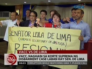 24 Oras: VACC, naghain sa Korte Suprema ng disbarment case laban kay Sen. De Lima