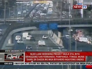 NLEX widening proj., mula Sta Rita hanggang San Fernando, Pampanga, itinigil muna