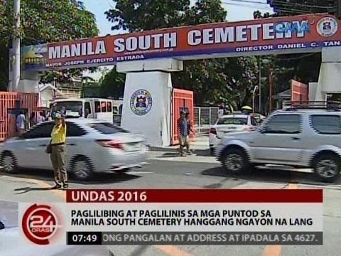 Paglilibing at paglilinis sa mga puntod sa Manila South Cemetery hanggang ngayon na lang