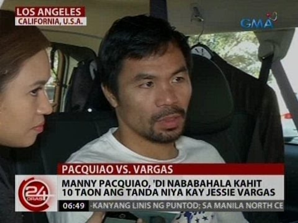 24 Oras: Manny Pacquiao, hindi nababahala kahit 10 taon ang tanda niya kay Jessie Vargas
