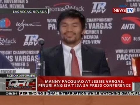 Manny Pacquiao at Jessie Vargas, pinuri ang isa't isa sa press conference