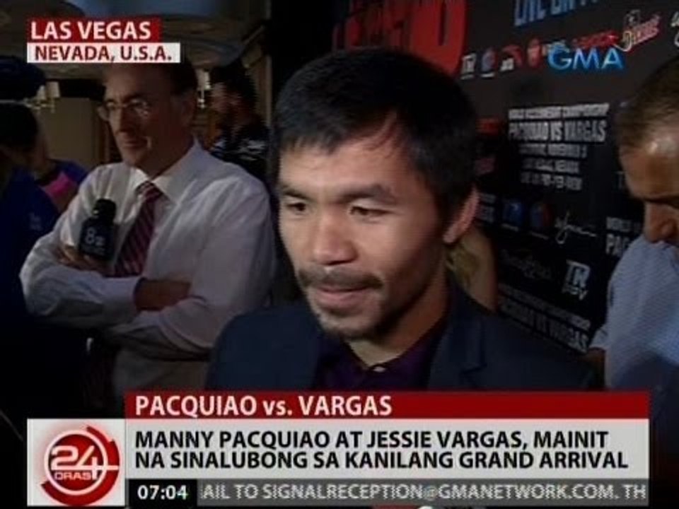 24 Oras: Manny Pacquiao at Jessie Vargas, mainit na sinalubong sa kanilang grand arrival