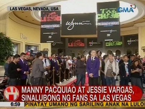 UB: Manny Pacquiao at Jessie Vargas, sinalubong ng fans sa Las Vegas