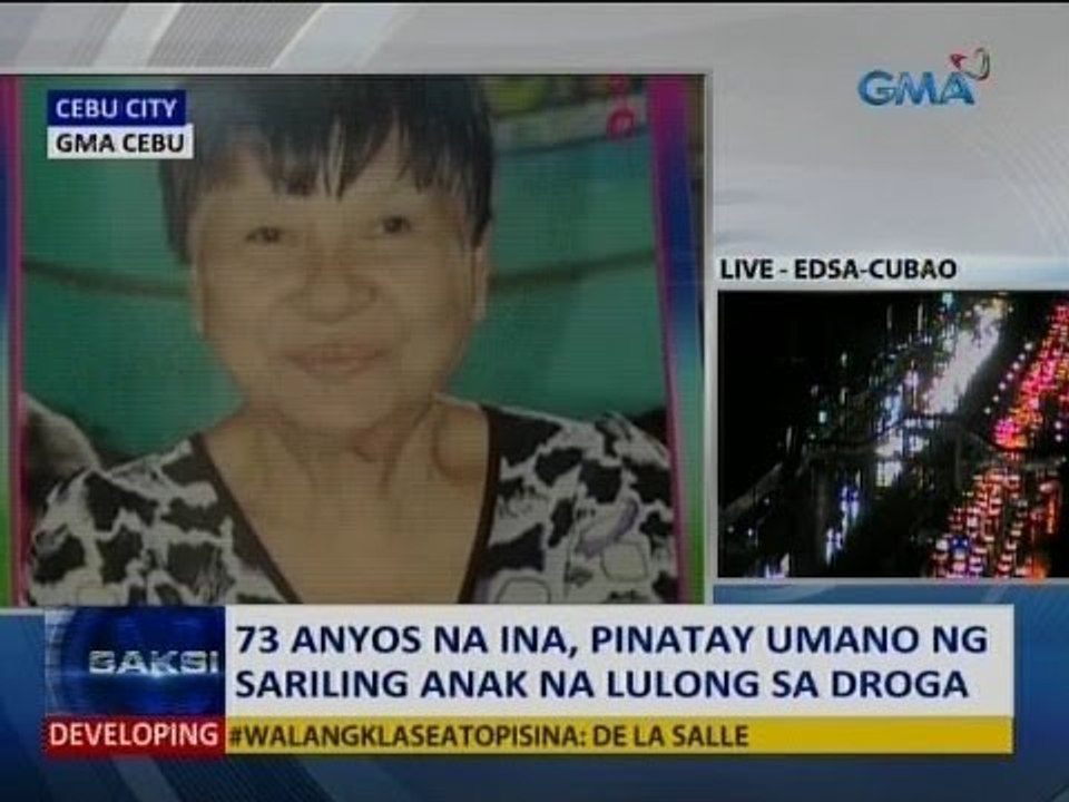 Saksi: 73 anyos na ina, pinatay umano ng sariling anak na lulong sa droga