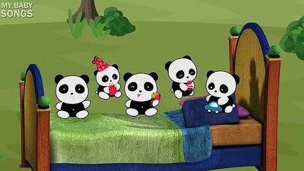 Five Little Panda Jumping on The Bed 5 Little Monkeys Parody