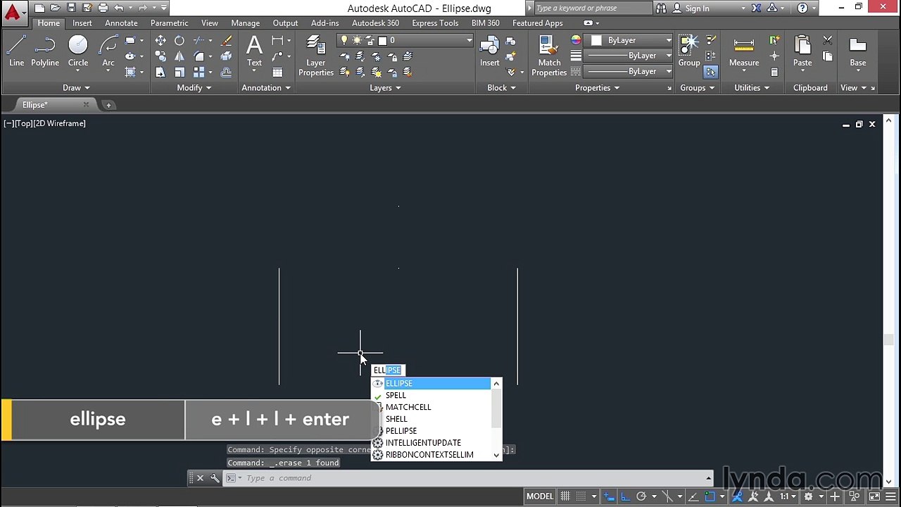 21 Ellipses (AutoCAD 2016 Essential Training)