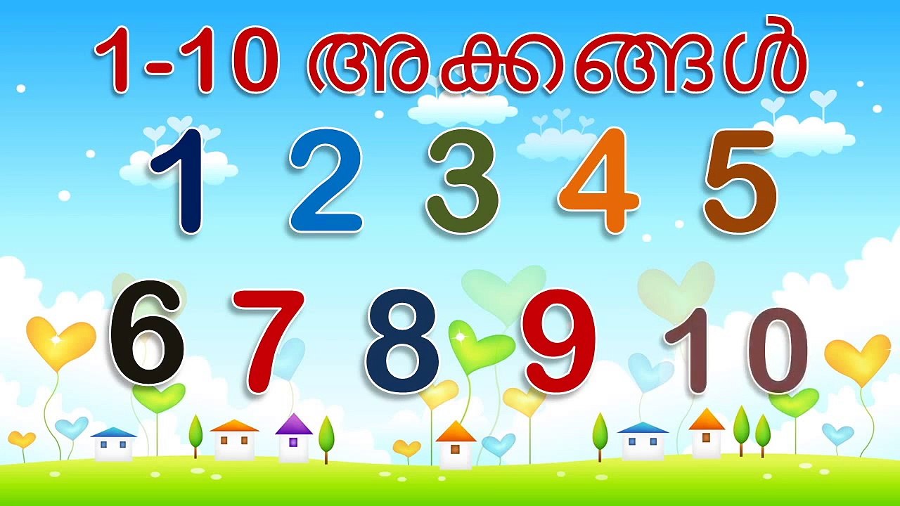 Malayalam Numbers 1 to 20 with Audio for Kids -Come Learn Malayalam Language