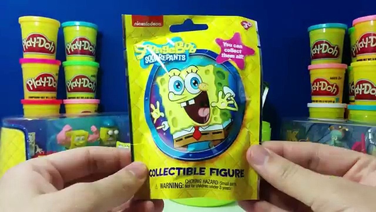 GIANT SPONGEBOB Surprise Egg Play Doh - TMNT Pokemon Minecraft Angry Birds