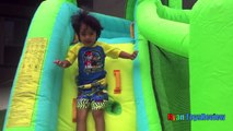 GIANT INFLATABLE SLIDE for kids Little Tikes 2 in 1 Wet 'n Dry Bounce Children play center-01