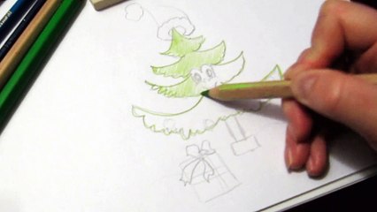 Как нарисовать елку на Новый год с подарками для детей How to draw a Christmas tree