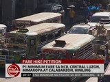 24 Oras: P1 minimum fare sa NCR, Central Luzon, Mimaropa at Calabarzon, hiniling