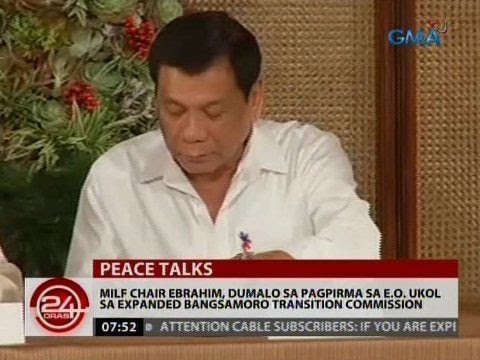 MILF Chair Ebrahim, dumalo sa pagpirma sa EO ukol sa Expanded Bangsamoro Transition Commission