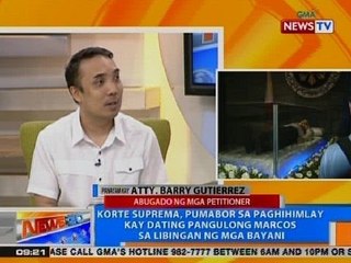 NTG: SC, pumabor sa paghihimlay kay ex-Pres. Marcos sa LNMB