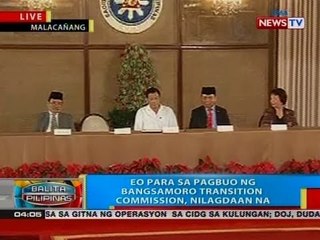 BP: EO para sa pagbuo ng Bangsamoro transition commission, nilagdaan na