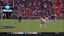 2016 Auburn vs LSU - kickoff hits blond in face