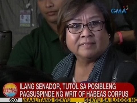 UB: Ilang senador, tutol sa posibleng pagsuspinde ng Writ of Habeas Corpus