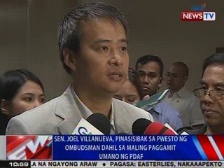Sen. Joel Villanueva, pinasisibak sa pwesto ng Ombudsman dahil sa maling paggamit umano ng PDAF
