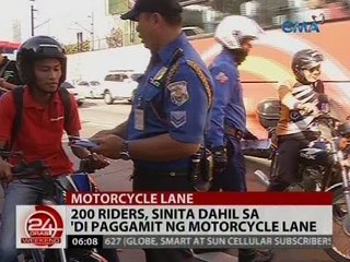 24 Oras: 200 rider, sinita dahil sa 'di paggamit ng motorcycle lane