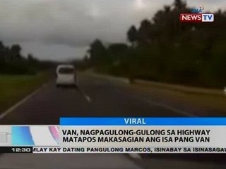 BT: Van, nagpagulong-gulong sa highway matapos makasagian ang isa pang van