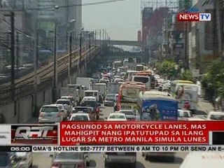 Pagsunod sa motorcycle lanes, mas mahigpit nang ipatutupad simula Lunes