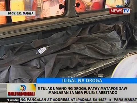 BT: 5 tulak umano ng droga, patay matapos daw manlaban sa mga pulis sa Maynila