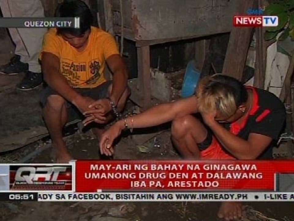 QRT: May-ari ng bahay na ginagawa umanong drug den at dalawang iba pa, arestado