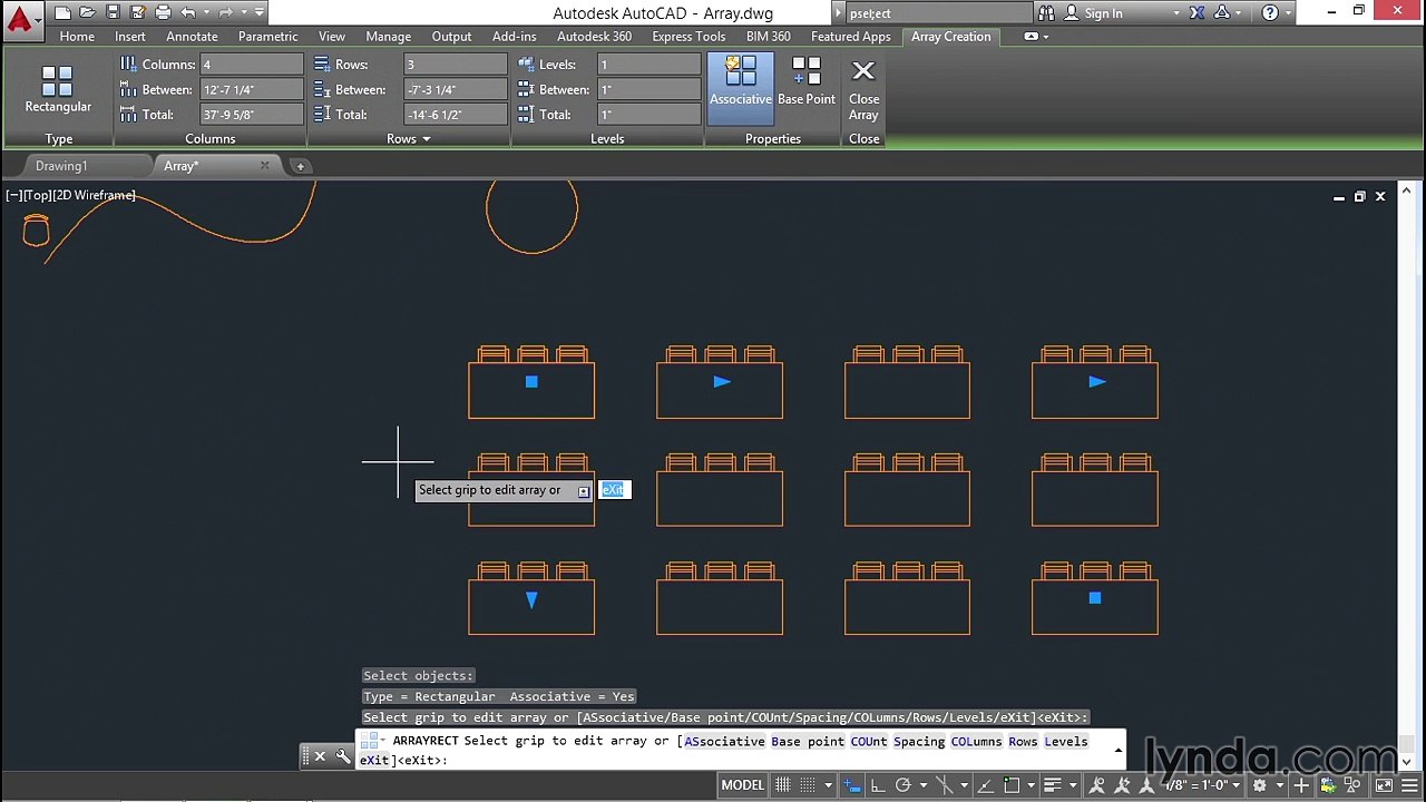 29 Arraying objects (AutoCAD 2016 Essential Training)