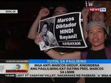 BT: Mga anti-Marcos group, kinondena ang paglilibing kay dating Pres. Marcos sa LNMB