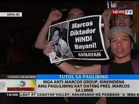 BT: Mga anti-Marcos group, kinondena ang paglilibing kay dating Pres. Marcos sa LNMB