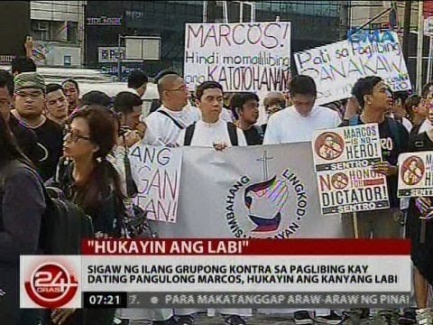 Sigaw ng ilang grupong kontra sa paglibing kay dating Pang. Marcos, hukayin ang kanyang labi