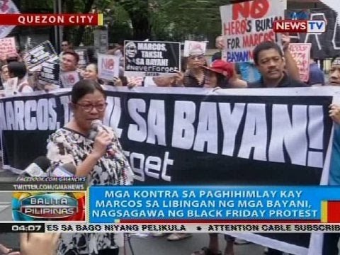 Mga kontra sa paghihimlay kay Marcos sa LNMB, nagsagawa ng Black Friday protest