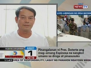 Aug. 1, 2016, pinangalanan ni Pres. Duterte ang mag-amang Espinosa na sangkot umano sa droga