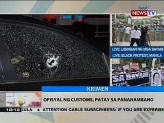 BT: Opisyal ng customs, patay sa pananambang