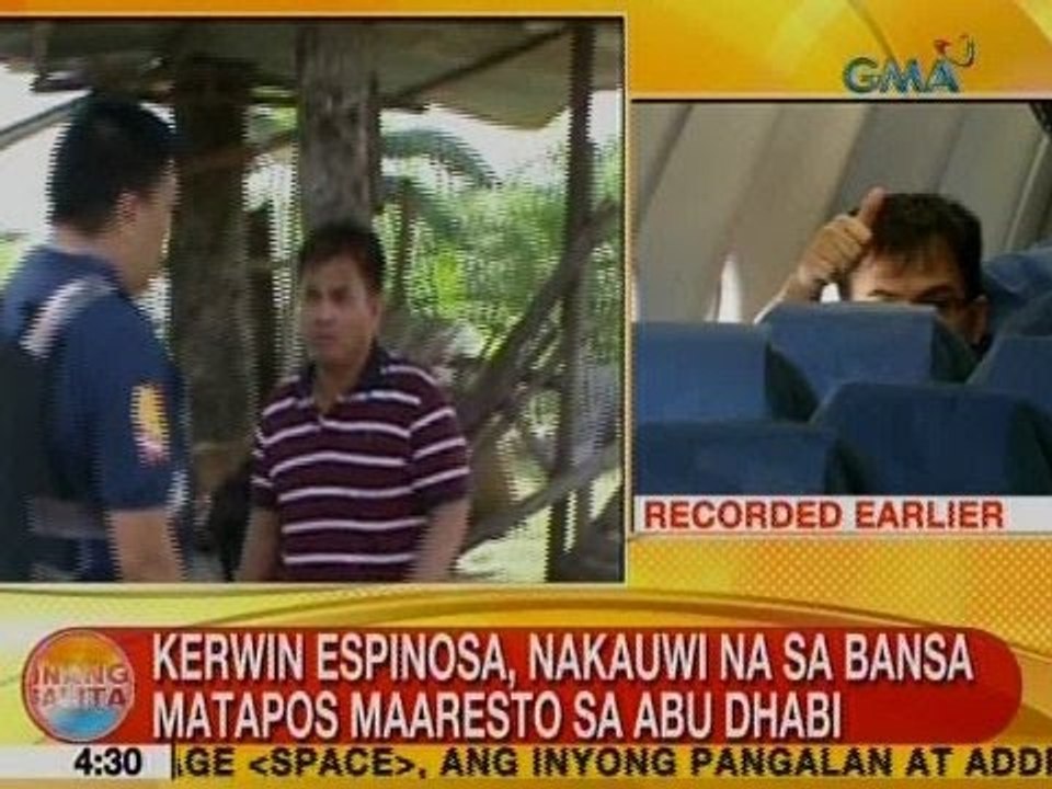UB: Kerwin Espinosa, nakauwi na sa bansa matapos maaresto sa Abu Dhabi
