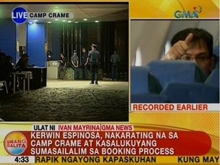 UB: Kerwin Espinosa, nakarating na sa Camp Crame