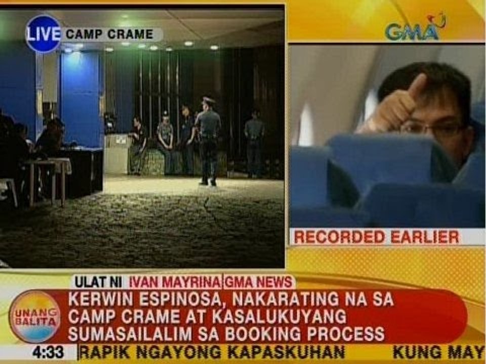 UB: Kerwin Espinosa, nakarating na sa Camp Crame