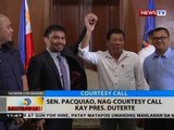 BT: Sen. Pacquiao, nag-courtesy call kay Pres. Duterte