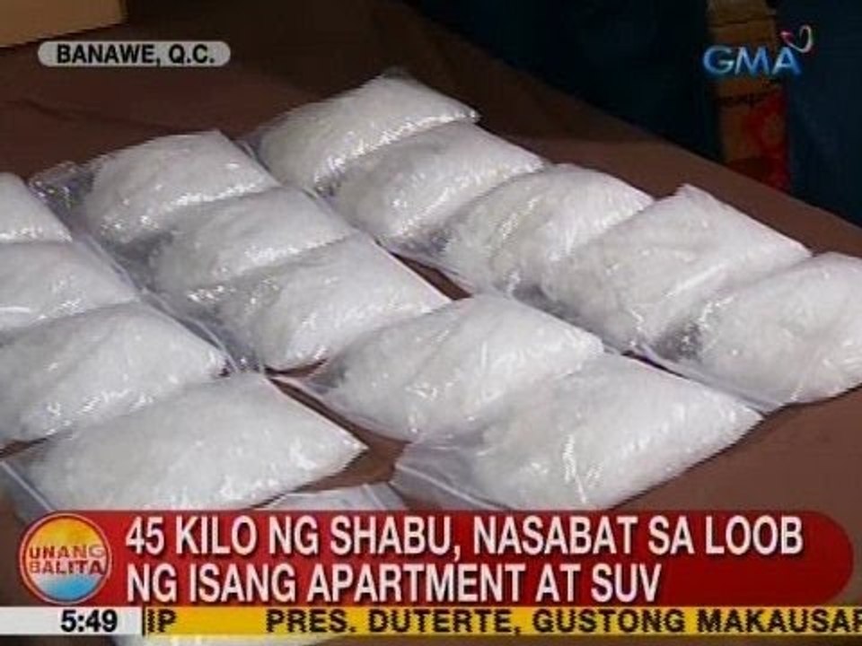 UB: 45 kilo ng shabu, nasabat sa loob ng isang apartment at SUV sa Banawe, QC
