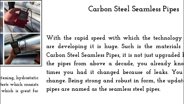 Specifications of Carbon Steel Seamless Pipes
