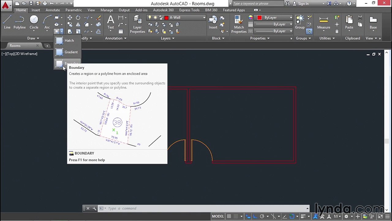 35 Creating boundaries and cleaning up (AutoCAD 2016 Essential Training)