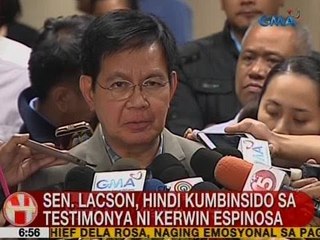 UB: Sen. Lacson, hindi kumbinsido sa testimonya ni Kerwin Espinosa