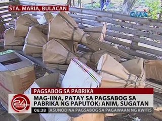 Mag-iina, patay sa pagsabog sa pabrika ng paputok; Anim, sugatan