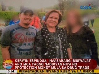 UB: Kerwin Espinosa, inaasahang isisiwalat ang mga taong nabigyan niya ng protection money