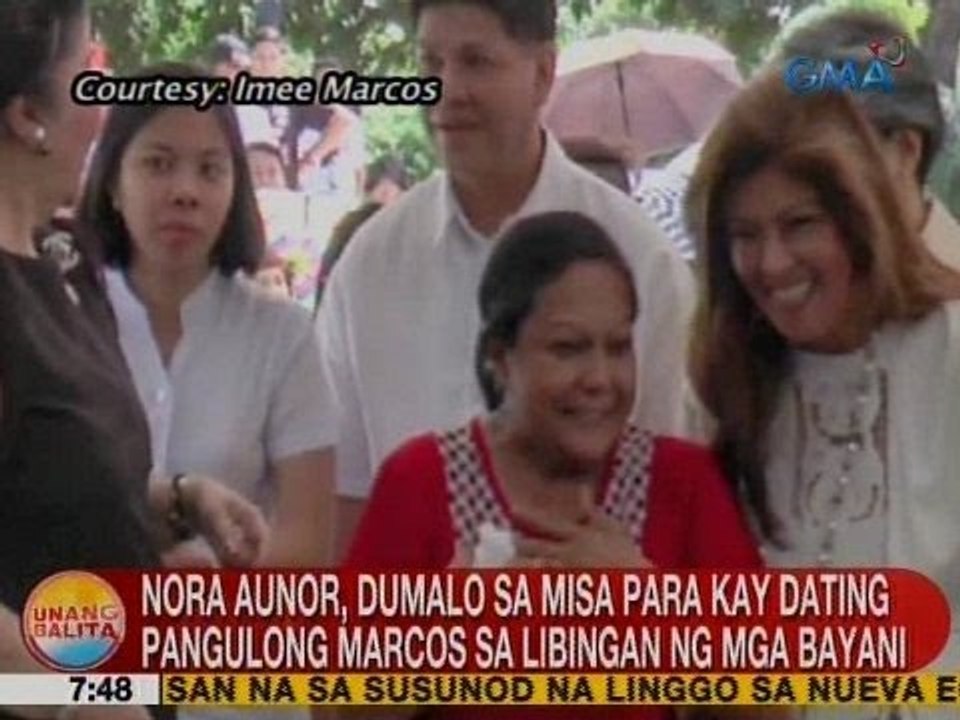 UB: Nora Aunor, dumalo sa misa para kay ex-Pres. Marcos