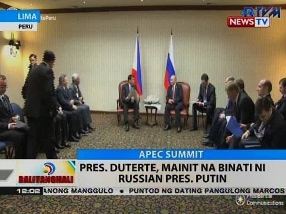BT: Pres. Duterte, mainit na binati ni Russian Pres. Putin