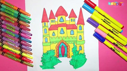 Castles coloring pages fun art learning activities kids    Learn colors with beautiful castles