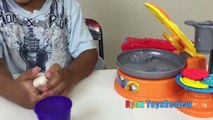 Play Doh Breakfast Cafe toys for Kids Waffle Maker Play Dough Food Playset Ryan ToysReview-02