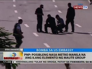 Bombang na-recover malapit sa U.S. Embassy, may pagkakatulad sa ginamit sa Davao City blast