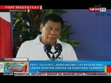 Pres. Duterte, nangakong tatapusin ang laban kontra droga sa kanyang termino